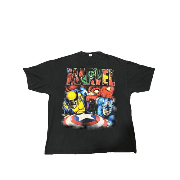 Vintage Marvel Mad Engine T Shirt Wolverine Iron Man Hulk‎ Avengers Y2K XXL - Picture 1 of 6